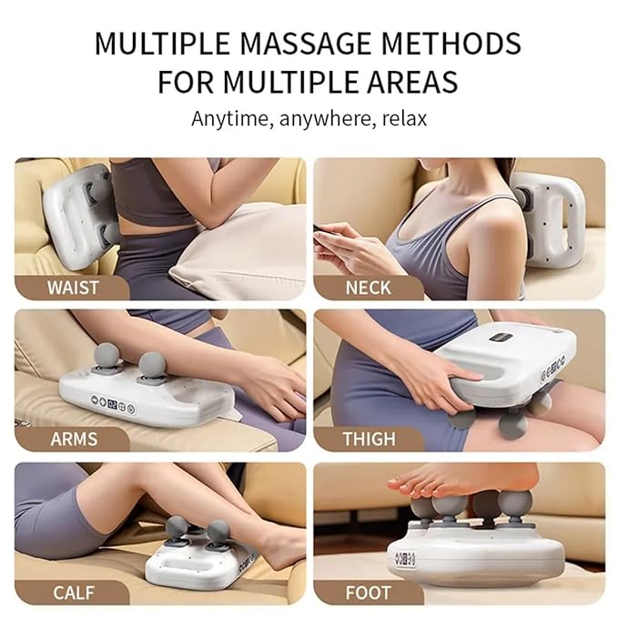 4-Head Massage Gun Deep Tissue Pro - Electric Massager Machine Pain Relief 20 & 6 Massage Modes, Timing Full Body Massager for Pain Relief